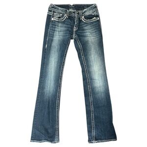 Y2K “Vigoss” Medium Wash Low Rise Embroidered Bootcut Denim Jeans